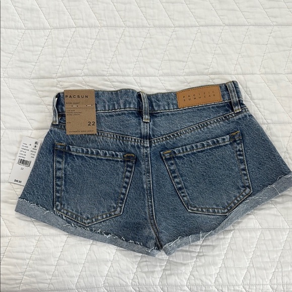 PacSun Blue Jean Shorts Distressed Cut-Off Style - Picture 4 of 5